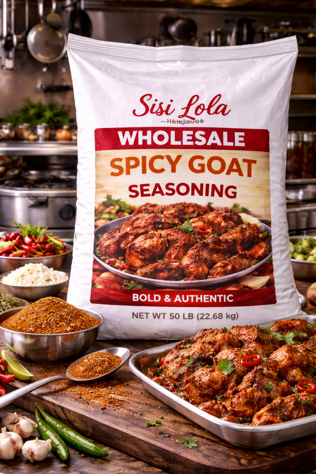 SISI LOLA WHOLESALE SPICY GOAT SEASONING 50LB